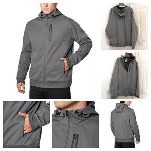 Men's Full Zip Jacket Hooded Wind Water Resistant Mondetta Outdoor Project